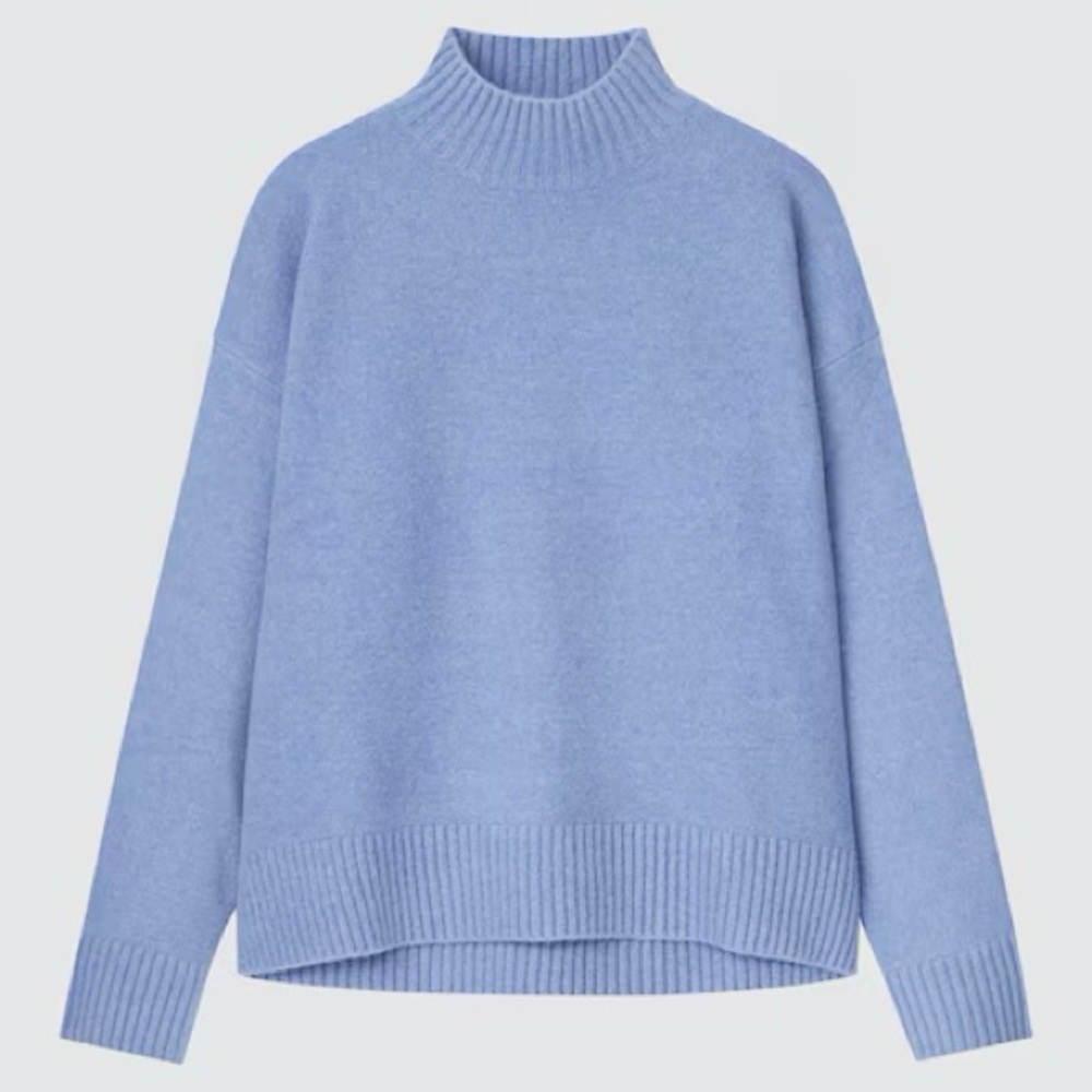 Uniqlo Women's Light Souffle Mock Neck Long Sleeve Sweater